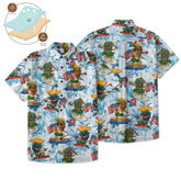 Tiki Mask Surfing Independence Day of USA - Cotton Hawaii Shirt